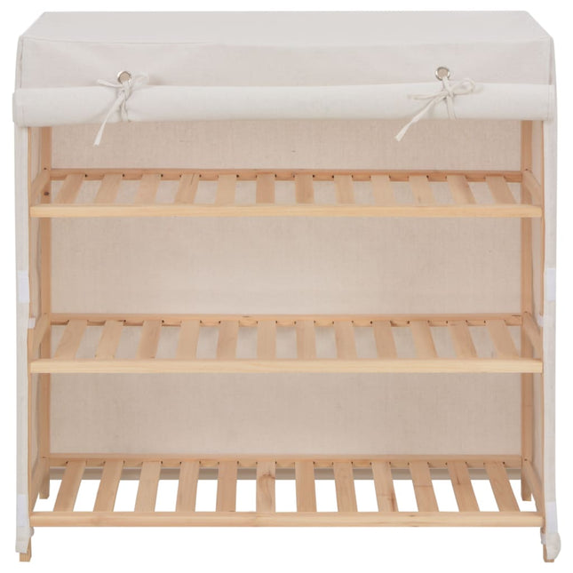 Armoire À Chaussures Avec Housse 79X40X80 Cm Tissu Blanc