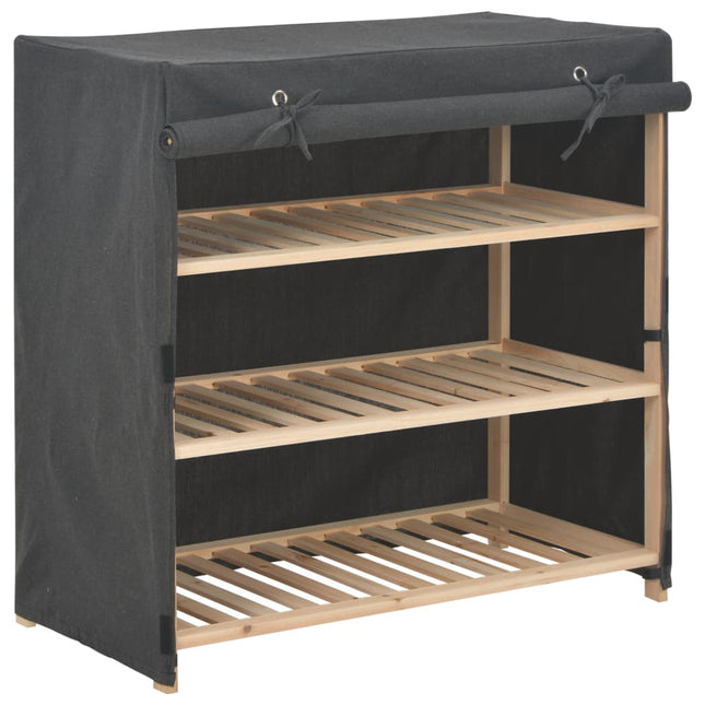 Armoire À Chaussures Avec Housse 79X40X80 Cm Tissu Gris