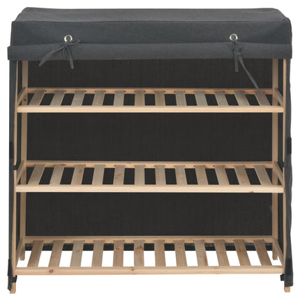 Armoire À Chaussures Avec Housse 79X40X80 Cm Tissu Gris