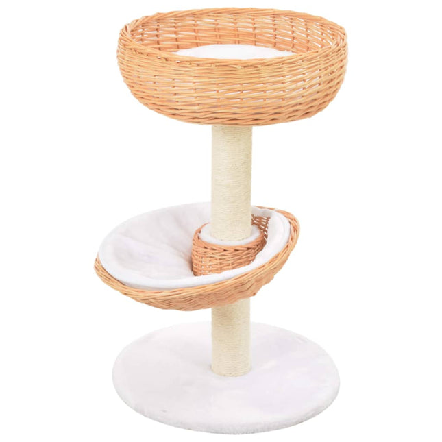 Arbre À Chat Avec Griffoir En Sisal Naturel Bois De Saule
