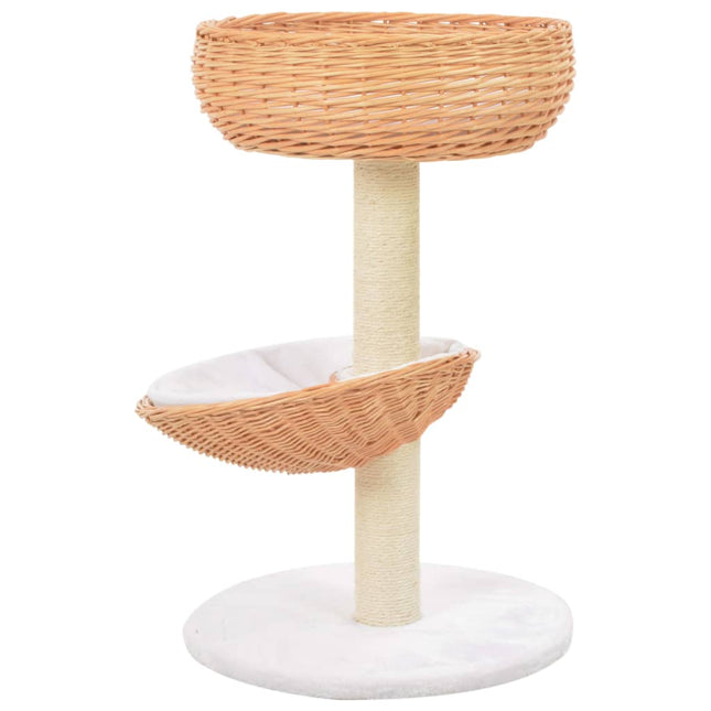 Arbre À Chat Avec Griffoir En Sisal Naturel Bois De Saule