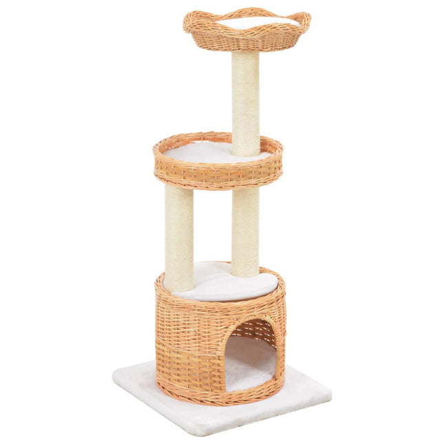 Arbre À Chat Avec Griffoir En Sisal Naturel Bois De Saule