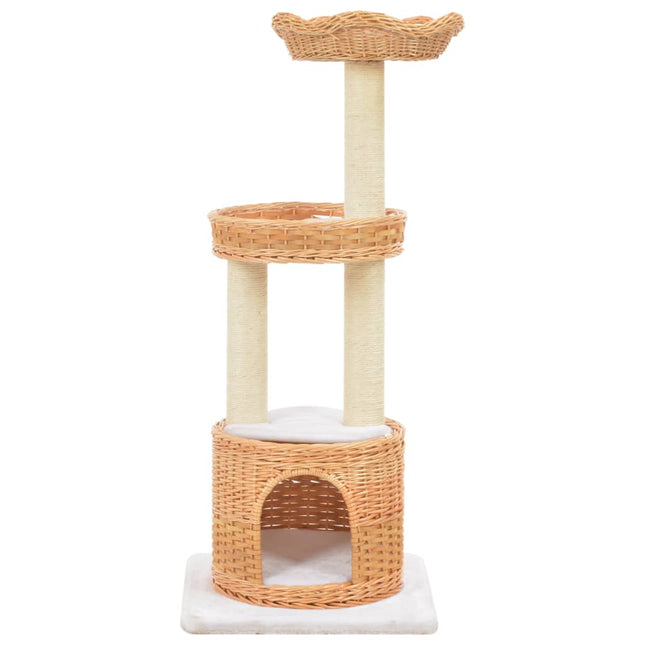 Arbre À Chat Avec Griffoir En Sisal Naturel Bois De Saule