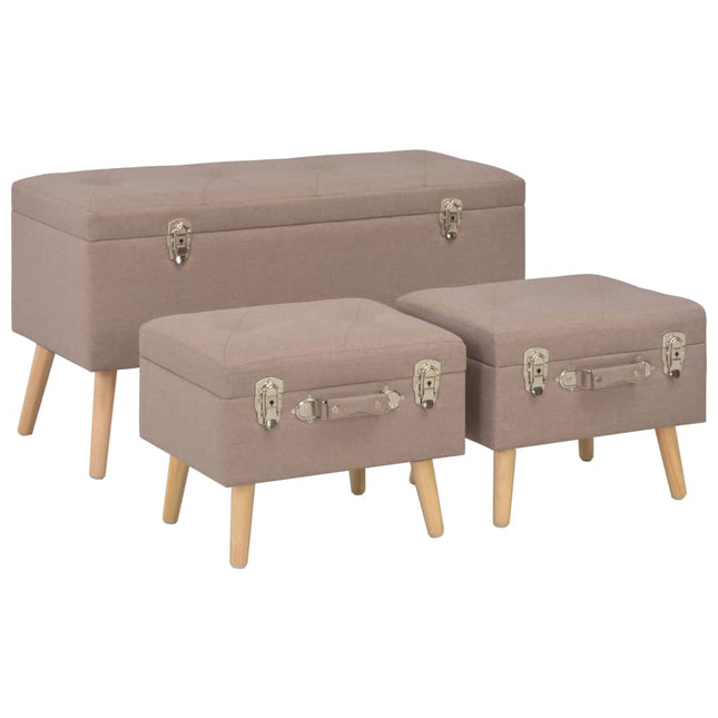 Tabourets De Rangement Lot De 3 Tissu