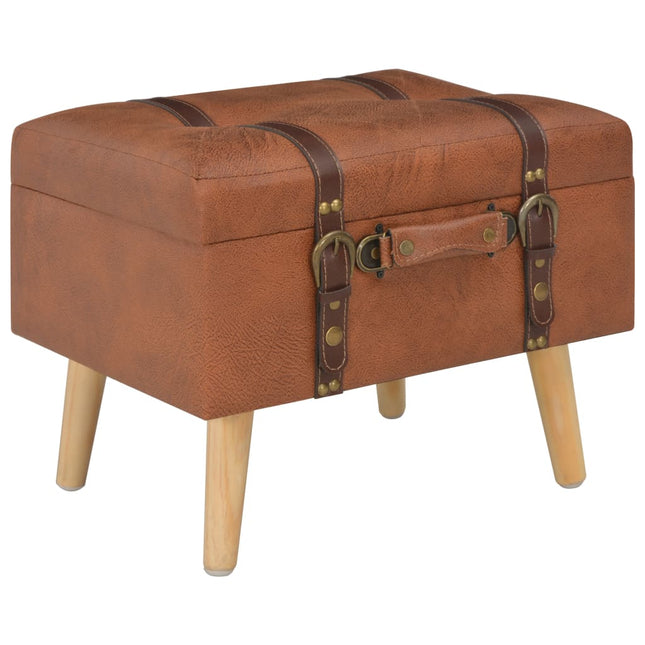 Tabourets De Rangement Lot De 3 Brun Roux Similicuir