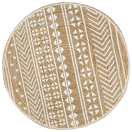 Tapis Fait À La Main Jute Avec Imprimé À