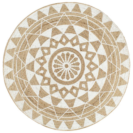 Tapis Fait À La Main Jute Avec Imprimé À