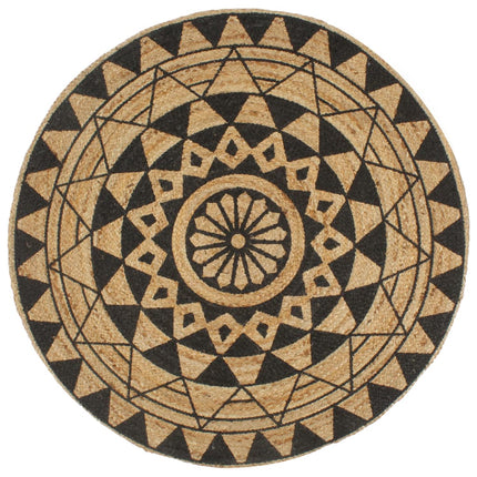 Tapis Fait À La Main Jute Avec Imprimé À