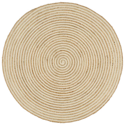 Tapis Fait À La Main Jute Avec Design De Spirale