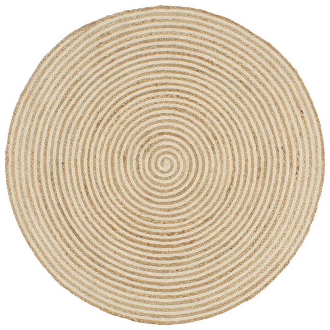 Tapis Fait À La Main Jute Avec Design De Spirale
