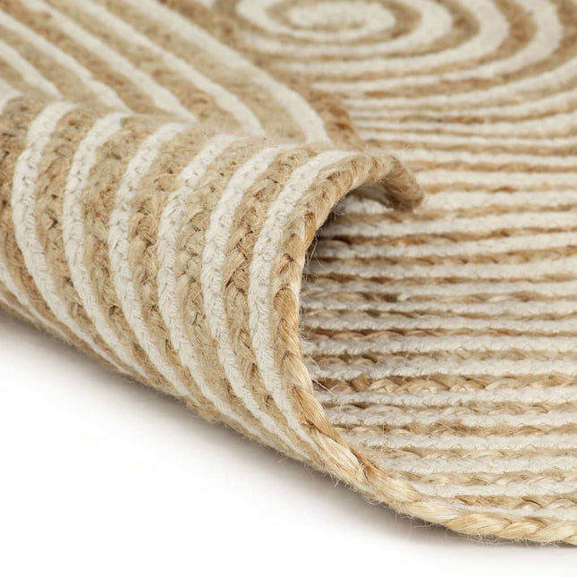 Tapis Fait À La Main Jute Avec Design De Spirale