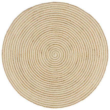 Tapis Fait À La Main Jute Avec Design De Spirale