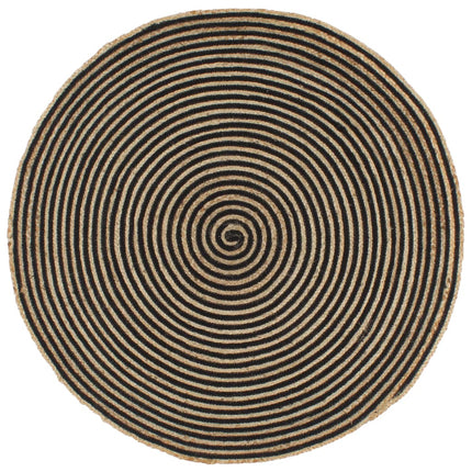 Tapis Fait À La Main Jute Avec Design De Spirale