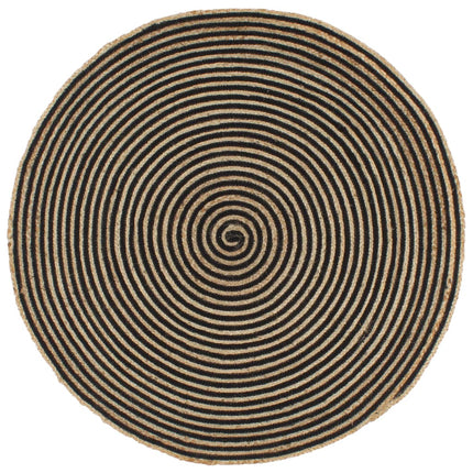 Tapis Fait À La Main Jute Avec Design De Spirale