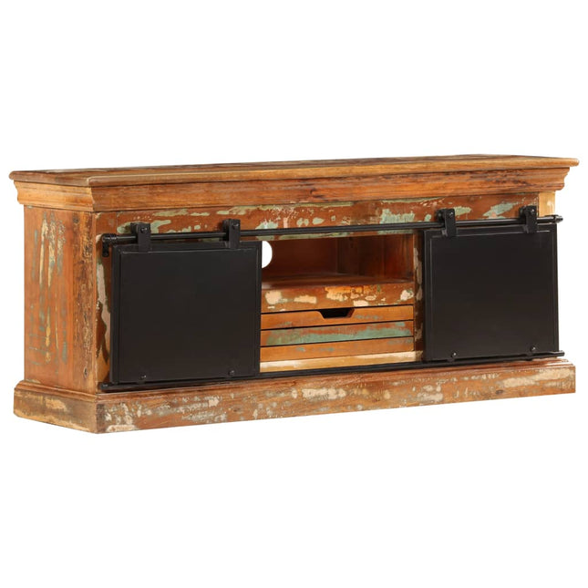 Meuble Tv 110 X 30 X 45 Cm Bois De Récupération Massif