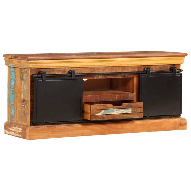 Meuble Tv 110 X 30 X 45 Cm Bois De Récupération Massif