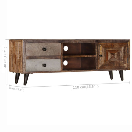 Meuble Tv 118X30X40 Cm Bois De Manguier Massif
