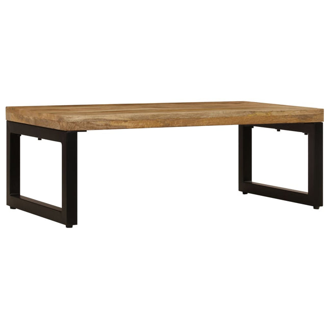 Table Basse 100X50X35 Cm Bois De Manguier Solide Et Acier
