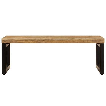 Table Basse 100X50X35 Cm Bois De Manguier Solide Et Acier