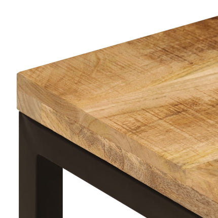 Table Basse 100X50X35 Cm Bois De Manguier Solide Et Acier