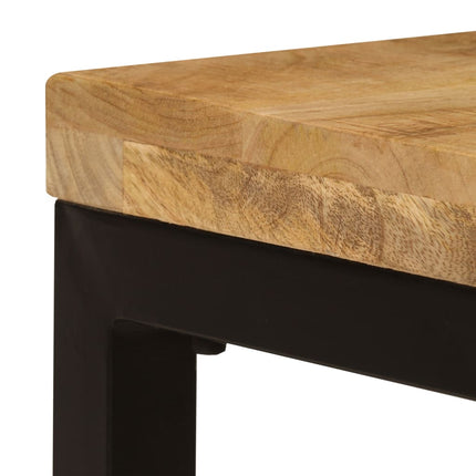 Table Basse 100X50X35 Cm Bois De Manguier Solide Et Acier