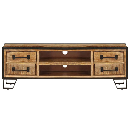 Meuble Tv Avec Tiroirs 120X30X40 Cm Bois Massif De Manguier