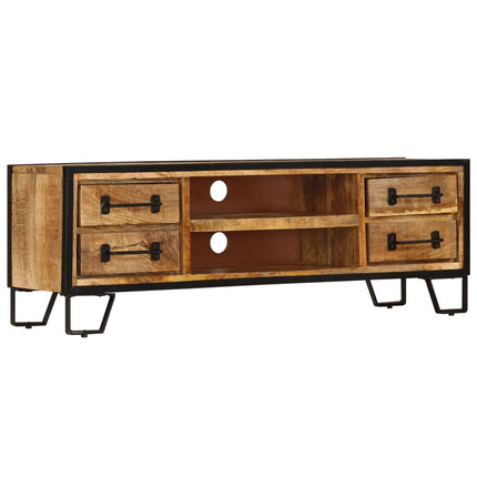 Meuble Tv Avec Tiroirs 120X30X40 Cm Bois Massif De Manguier