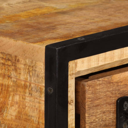 Meuble Tv Avec Tiroirs 120X30X40 Cm Bois Massif De Manguier