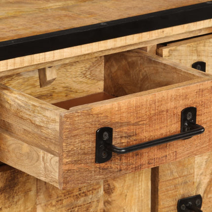 Meuble Tv Avec Tiroirs 120X30X40 Cm Bois Massif De Manguier