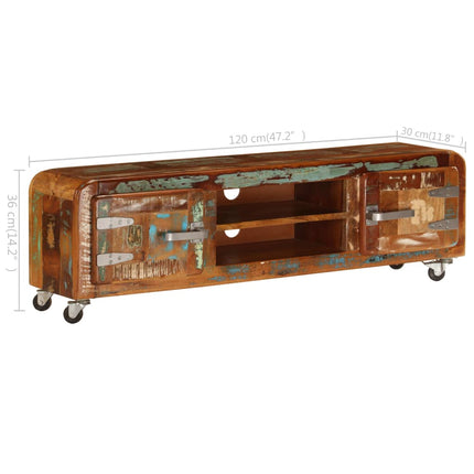 Meuble Tv 120X30X36 Cm Bois De Récupération Massif