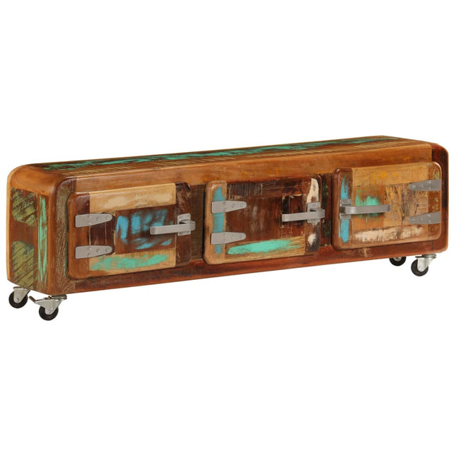 Meuble Tv 120 X 30 X 37 Cm Bois De Récupération Massif