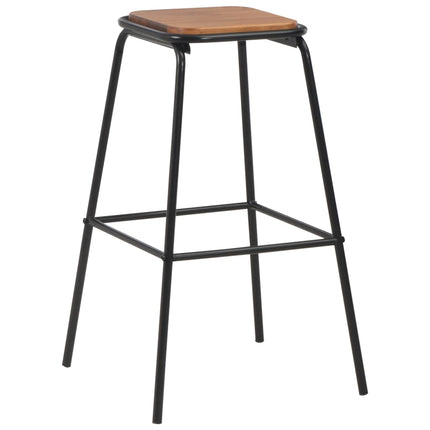 Tabourets De Bar Lot De 2 Noir Pinède Solide Et Acier