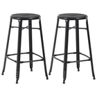 Tabourets De Bar Lot De 2 Noir Pinède Solide Et Acier