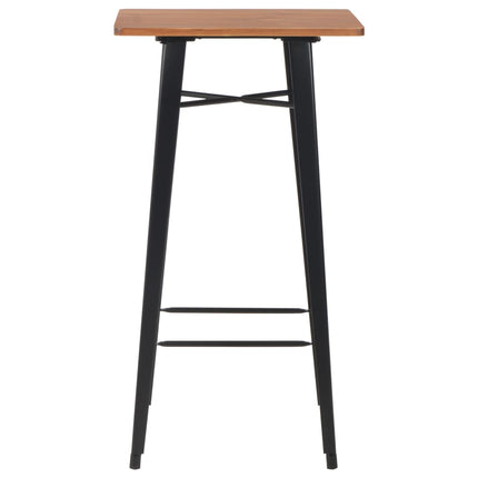 Table De Bar Noir 60X60X108 Cm Pinède Et Acier
