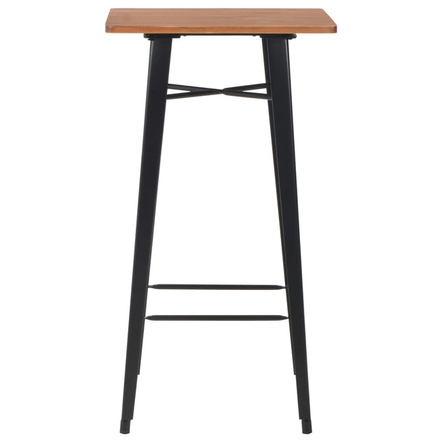 Table De Bar Noir 60X60X108 Cm Pinède Et Acier