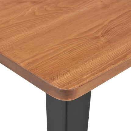 Table De Bar Noir 60X60X108 Cm Pinède Et Acier