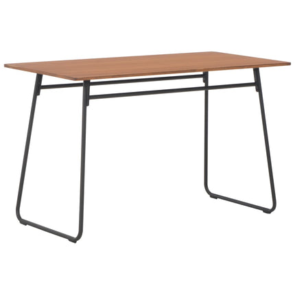 Table À Dîner Marron 120X60X73 Cm Contreplaqué Solide Et Acier