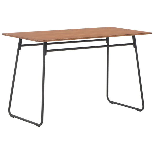 Table À Dîner Marron 120X60X73 Cm Contreplaqué Solide Et Acier
