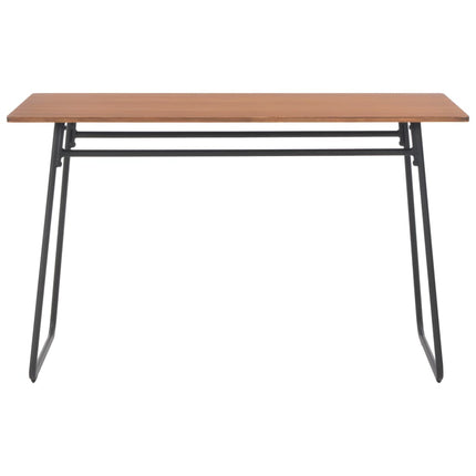 Table À Dîner Marron 120X60X73 Cm Contreplaqué Solide Et Acier