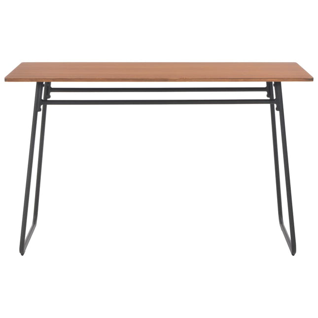 Table À Dîner Marron 120X60X73 Cm Contreplaqué Solide Et Acier