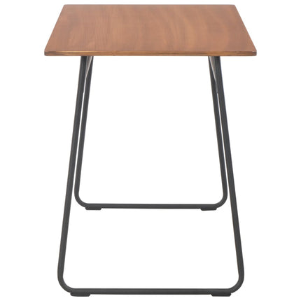 Table À Dîner Marron 120X60X73 Cm Contreplaqué Solide Et Acier