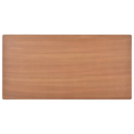 Table À Dîner Marron 120X60X73 Cm Contreplaqué Solide Et Acier