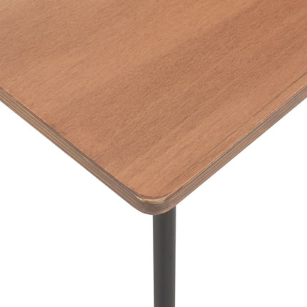 Table À Dîner Marron 120X60X73 Cm Contreplaqué Solide Et Acier