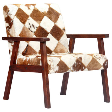 Fauteuil Blanc Et Cuir Véritable De Chèvre