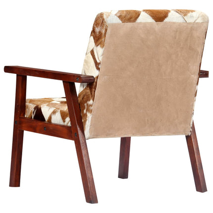 Fauteuil Blanc Et Cuir Véritable De Chèvre