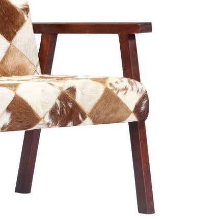 Fauteuil Blanc Et Cuir Véritable De Chèvre