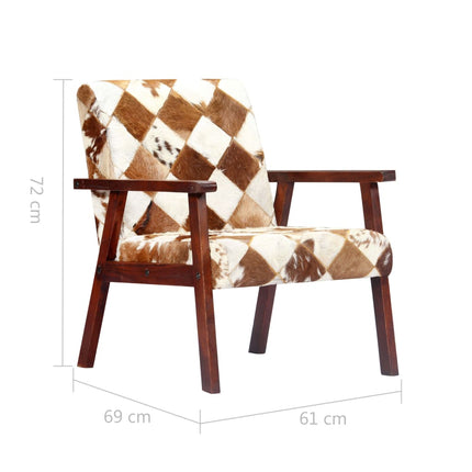 Fauteuil Blanc Et Cuir Véritable De Chèvre