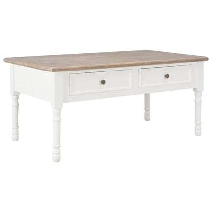 Table Basse Blanc 100X55X45 Cm Bois
