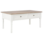 Table Basse Blanc 100X55X45 Cm Bois