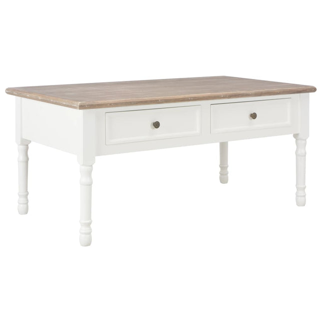 Table Basse Blanc 100X55X45 Cm Bois